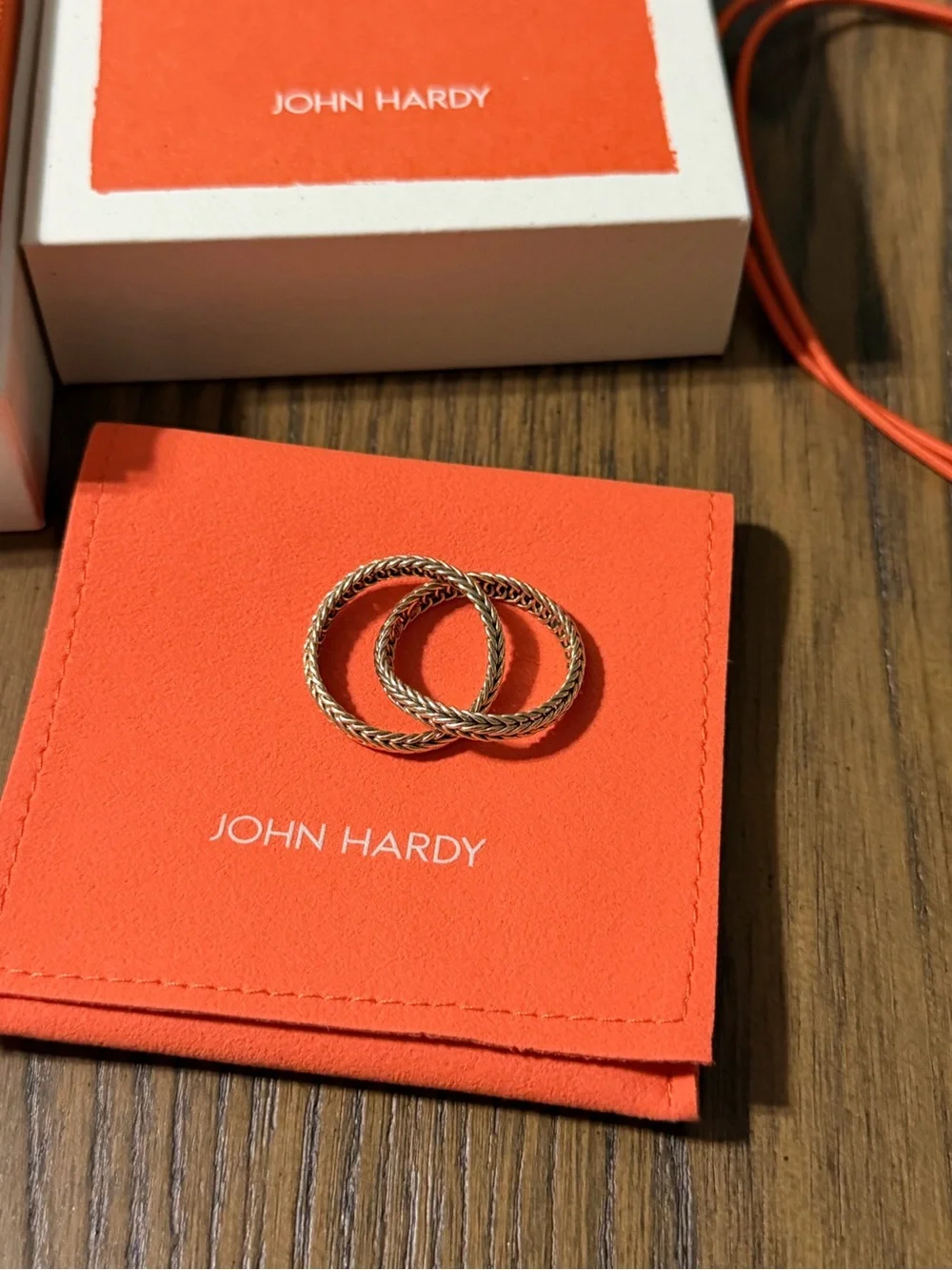John Hardy Icon Chevron Crossover Ring, Gold, 4.5MM SZ.10
